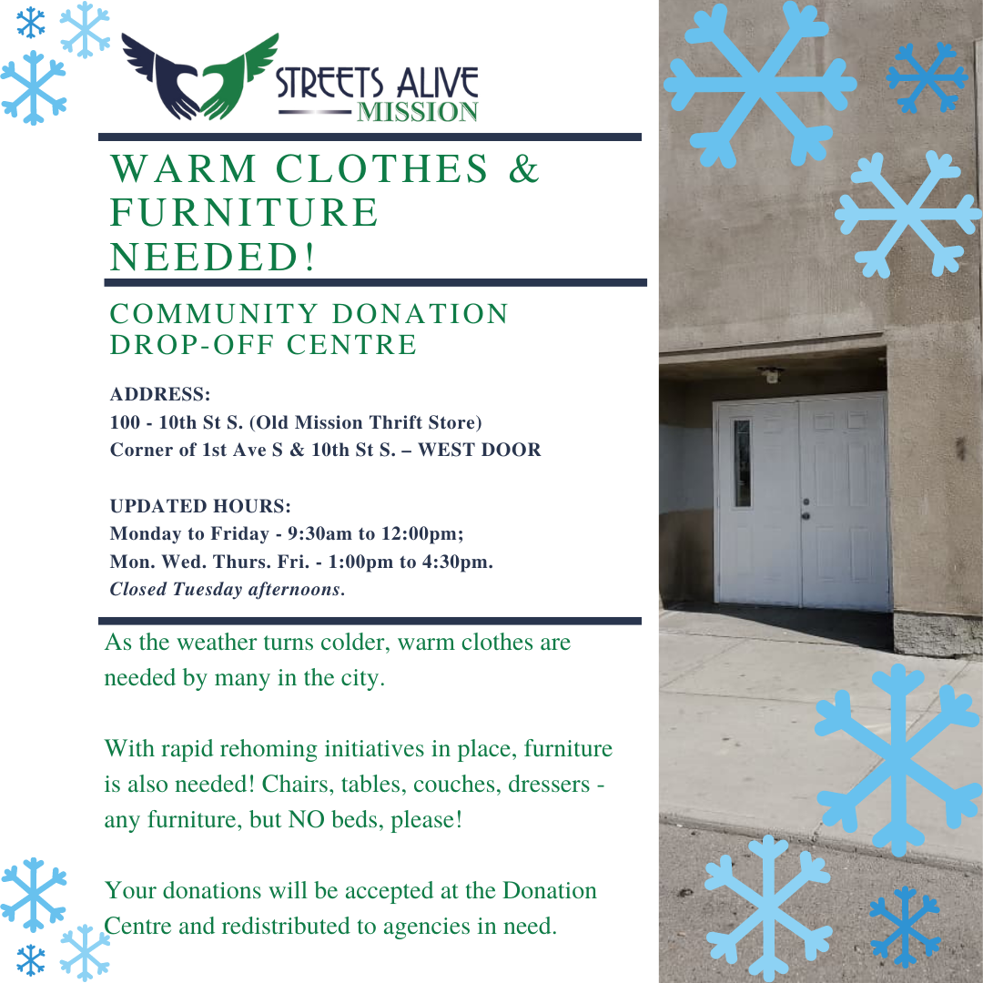 The Downtown Mission is in need of clothing donations! Especially